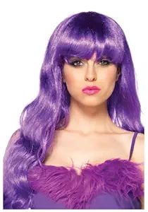 Moira Synthetic Straight Short Colored Hair Wig 23 inch for Costume Dressing, Photo Booths, Fancy Dress, Cosplay (Purple)