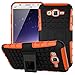 Produktbild Nnopbeclik Samsung Galaxy J5 (2015) Hülle, Dual Layer Rugged Armor stoßfest Handy Schutzhülle Silikon Tasche für Samsung Galaxy J5 (2015) - Orange + 1x Display Schutzfolie Folie