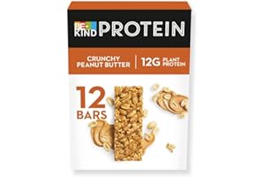 BE-KIND - Barres de Céréales Protéinées - Beurre de Cacahuètes Croquant - Sans Gluten - Riche en Fibres - Grand Format - 12 x 50g