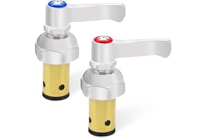 YIGUCS Handle Stem Assembly Hot & Cold Fits for T&S Brass Faucets Replace 002713-40 002714-40, Spindle Assembly for Eterna Valve Replacement