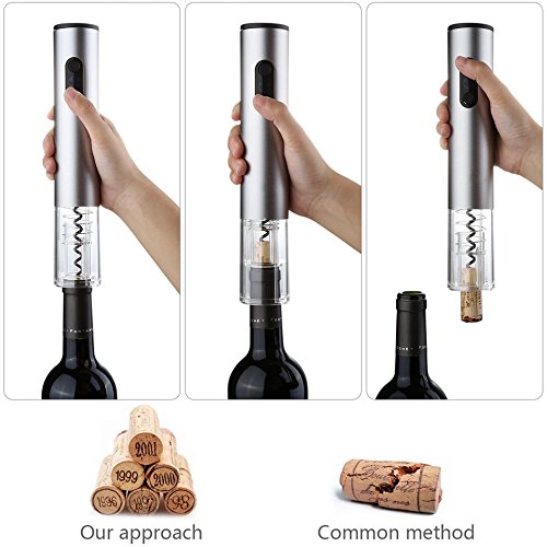 Elektrischer Korkenzieher Wein,Cadrim Wiederaufladbares Elektrisch Weinöffner Set mit Folienschneider und Weinkorken - 5