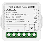 Novato Tuya Mini Zigbee N&ouml;trs&uuml;z Tek &Ccedil;ıkışlı R&ouml;le