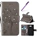 Produktbild Für Samsung Galaxy J3 2017 (US Model) Hülle mit Muster,Galaxy J3 2017 (US Model) Hülle Silikon,Galaxy J3 2017 Hülle Schwarz,Galaxy J3 2017 Hülle Leder Wallet Handytasche,EMAXELERS Galaxy J3 2017 Hülle Flip Case Wallet Leder,Galaxy J3 2017 Hülle Glitzer Bling Diamant Schmetterling Wishing Tree Muster PU Leder Ledercase Flip Tasche Wallet Schutzhülle Etui Tasche Handytasche Hülle Mit Standfunktion für Samsung Galaxy J3 2017 (US Model),Gray Wishing Tree with Diamond
