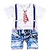 Baby Boys Rompers Gentleman Printed Jumpsuit Outfits White 3-9M