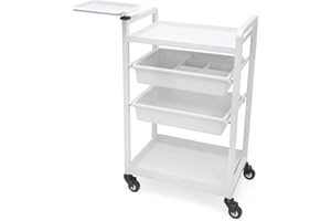 Facial Trolley Beauty Salon Fully Assembled Trolley Storage Organizer White Cart With 4 Drawers Elitzia ETST19