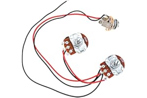 FROTOX Arnés de cableado de guitarra Arnés de cableado de bajo Conjunto precableado 250K 1V1T Piezas de bajo Jack para piezas de bajo eléctrico de precisión Piezas de pastilla de circuito de de bajo de