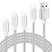 Produktbild Mitesbony Phone Ladekabel [4 Stück 1+2+2+3m] Nylon Geflochten Phone Kabel CE Zertifiziert Kompatibel mit XS Max/XR/XS/X/ 8/8 Plus/ 7/7 Plus/ 6S/ 6/ 5S/ 5C/ SE/ 5,Pad Mini/Air (Silber Greu)