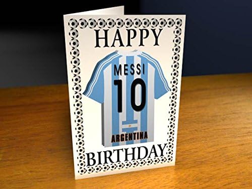 SOUTH AMERICA - COPA AMERICA - FIFA INTERNATIONAL FOOTBALL TEAMS - FOOTBALL SHIRT FRIDGE MAGNET GREETING CARDS - ANY NAME, ANY NUMBER, ANY TEAM !!! … (Argentina Fridge Magnet Football Shirt Greeting Card)