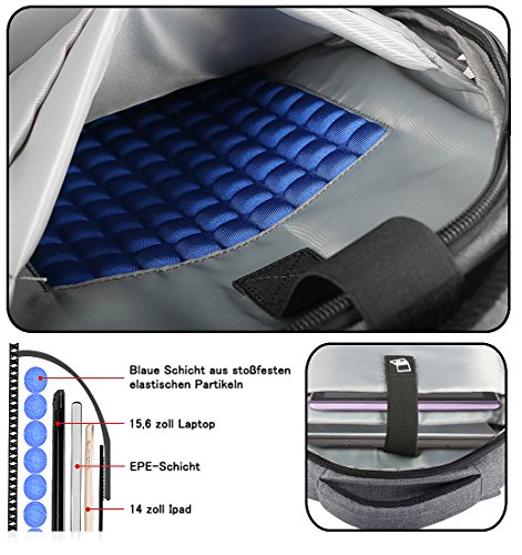 Norsens 15 6 Zoll Laptop Rucksack Business Notebook Rucksack  Dunkelgrau