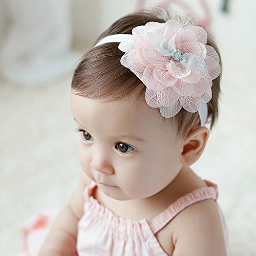 Niedlich Blumen Baby Mädchen Kids Haarband /Stirnband CIDBEST® Newborn Haarband Fotografie Haarband Nette Design weich und bequem Baby Stirnband Kopfband Blume Haarschmuck Neugeborenen Geschenk Kopfschmuck Kopf Blume Stirnband - 3