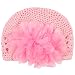 Kobwa(TM) Pink Cute Crochet Flower Baby Knit Hat Infant Girl Cotton Cap With Kobwa's Keyring