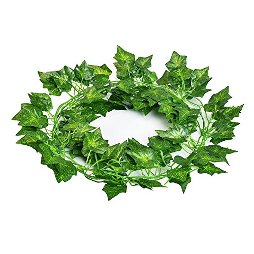 Tesan Efeugirlande Künstlich Hängende Rebe für Hochzeit Party Garten Wanddekoration ,12 Stück - 2