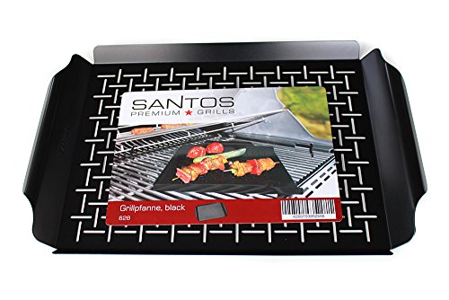 Santos Grillschale mit Griffen beschichtet – Grillpfanne, Grillkorb mit Perforierung als Grillzubehör, Gemüsekorb oder Servierschale für Gasgrill oder Holzkohlegrill - 2