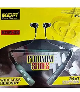 KDM G2 Platinum Series 24x7 Edition Neckband Wireless Earphone with Magnetic Ear Buds, Splash and Sweat Proof, up to 23hrs Battery(Black)