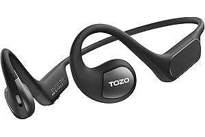 TOZO OpenReal True Kopfhörer Kabellos Bluetooth 5.3 Tastensteuerung Open Ear Ohrhörer Dual-Mic Anrufgeräuschunterdrückung mit Premium Sound, Luftleistungs Sportkopfhörer für Laufen Radfahren Wandern