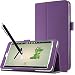 Produktbild Odys TigerTab Hülle, Infiland Folioblatt PU-lederne dünne Slim Fit Folio Kunstleder Schutzhülle Cover Tasche mit Ständerfunktion und Stylus-Halterung für Odys TigerTab 20,3 cm (8 Zoll IPS Display) Tablet PC( Hülle mit Touch Pen)(Lila)