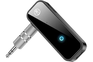 NJDT Bluetooth 5.0 Transmitter Receiver 2-in-1 Car Aux Adapter - Portable Mini Wireless 3.5mm Audio Adapter for Home, Car, PC, Music, Headphones, Speakers