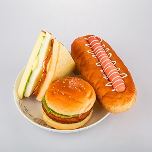 PU Material Fake Cake Artificial Sesame Bread Sandwich Decoration Model Kitchen Toys Photography Prop