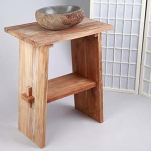 Wohnfreuden Waschtisch aus Teak-Holz 74 cm hoch - 60 cm lang