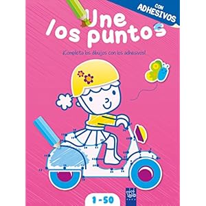 Une Los Puntos Con Adhesivos. Rosa. Del 1 Al 49