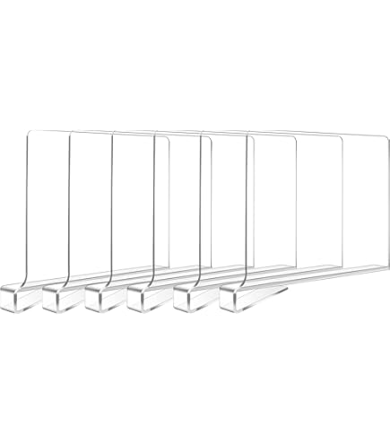 Divisori Scaffale In Acrilico Trasparente - 8 Pezzi, Organizer Regolabile, 20x27.8 Cm