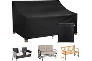 Aipwerer Pokrowiec na ławkę ogrodową 3-osobową, ochronne pokrowce dla mebli ogrodowych, tkanina Oxford 600D, wodoszczelna, wiatroszczelna, odporna na promieniowanie UV, odporna na rozerwanie