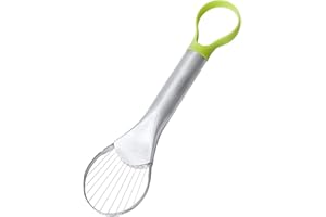 Jzhen Éplucheur d'Avocat, Coupe-Avocat en Lame d'acier Inoxydable et Manche en Silicone, Trancheuse d'Avocat