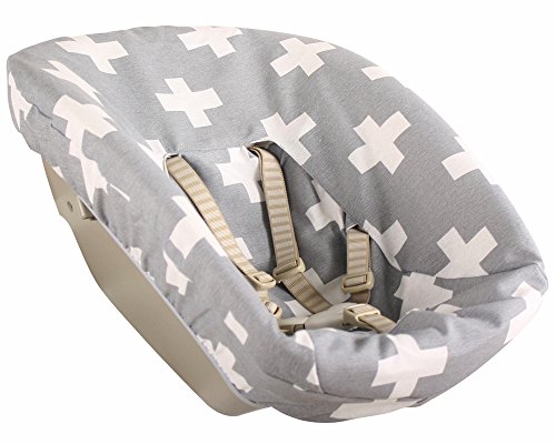 Bezug bei Ukje für Newborn set Stokke Tripp Trapp - Hellgrau mit Weissen Kreuzen