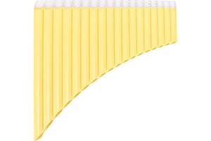 VOANZO Flauta de Pan de 16 Tubos, Instrumento de Viento portátil de Material ABS Duradero para Principiantes y Profesionales, con Bolsa de Tela y Pegatinas de Notas, Color Beige