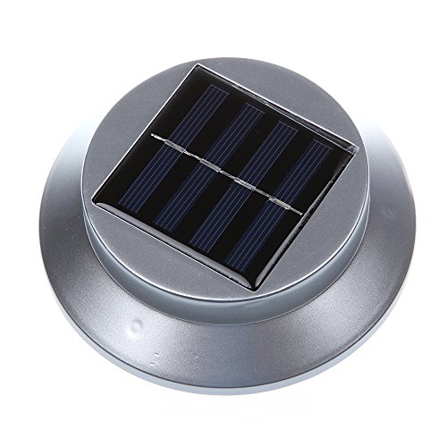 Minidiva Solar Zaun Licht mit 3 LEDs – Garten Solarleuchte für Haus, Zaun, Garten, Garage und Gehweg Beleuchtung 1.2V/1200mAh AA Ni-MH(Weiß) - 3