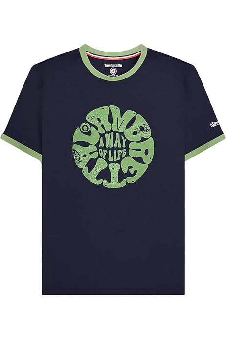 Lambretta Kurzärmeliges Retro-T-Shirt Herren Target Ringer