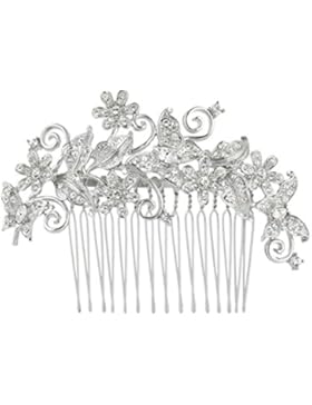 EVER FAITH® Kristall Vintage Inspiriert Schmetterling Blume Hochzeit Haarkamm Haarschmuck N03349-1