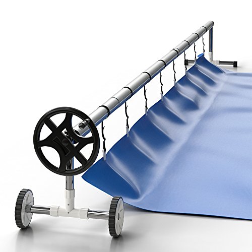 Pool Aufroller fahrbar Aufrollvorrichtung für Solarfolie Poolabdeckung (Silber) - 3
