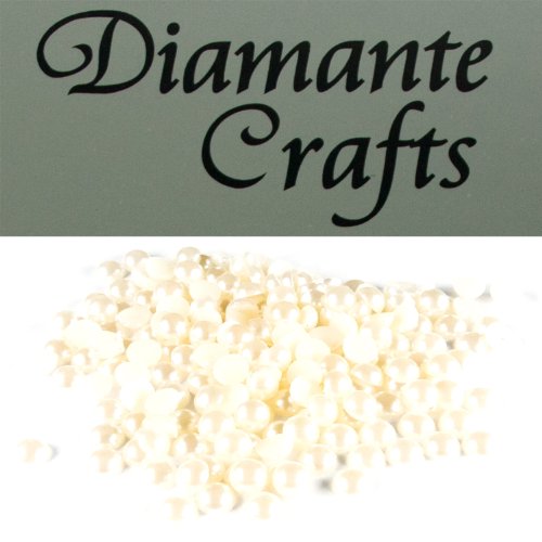 200 x 5mm Ivory Round Pearls Loose Flat Back Rhinestone Gems created exclusively for Diamante Crafts