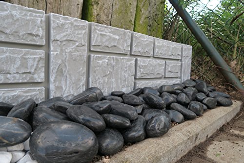 Steinimitat Zaun Rasenkante Palisade Beeteinfassung antikgrau 2,34 m x 20 cm x 2,5 cm stark schnelle Lieferung & Versand - 5
