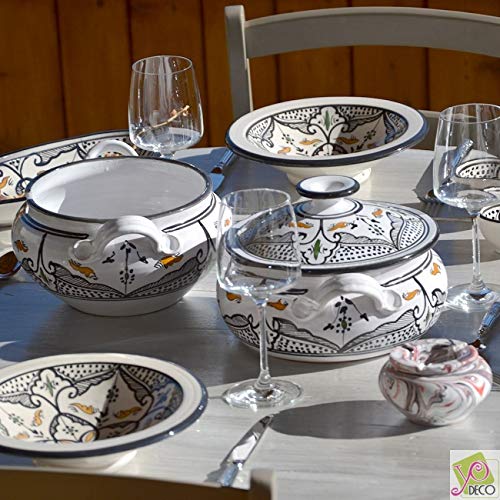 Service couscoussier assiettes tebsis 6 personnes Marocain noir