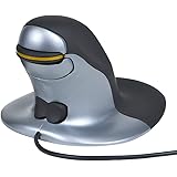 Posturite Penguin Ambidextrous Wired Ergonomic Mouse | USB, Alleviates RSI, Easy-Glide, Vertical Design, PC Computer and Appl
