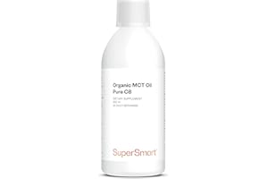 Huile TCM de Coco BIO Dosée à 98% de C8 - Preworkout - Gestion du Poids - Aide à Soutenir le Métabolisme et à Réduire l'Apport en Glucides - Régime kéto - Vegan - Sans Gluten - SuperSmart