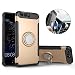 Produktbild Huawei P10 Plus Hülle ,P10 Plus Handyhülle mit Ring Kickstand - Mosoris Premium Silikon Shell mit 360 Grad Drehbarer Ständer und Handyhalterung Auto Magnet Ring , Dual Layer Stoßfest Rüstung Schutzhülle Bumper Tasche Case Cover für Huawei P10 Plus , Gold