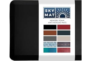 CECILIEC Küchenmatte, gepolstert, rutschfest, saugfähig, Anti-Ermüdungs-Stehmatte für Küchenboden, Stehpult, Büro und Garage (Schwarz, 50 x 99 cm)