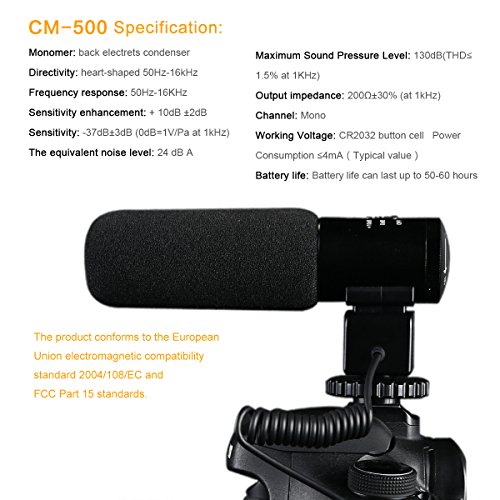K F Concept Microphone Enregistrement Microphone cam  scope Interview Cam  ra DV pour Canon Nikon Appareil Photo Reflex num  rique DSLR