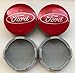 Price comparison product image 4x RED FORD FITS MOST NEW MODELS 54MM ALLOY WHEEL CENTRE CAPS