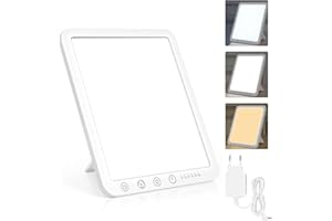 Sotipevs Tageslichtlampe 15000 Lux, UV-freie LED Lichttherapielampe Tageslicht, LED Daylight Lampe, Touch-Control Sonnenlicht Lampe, Vollspektrumlampe für Zuhause/Büro