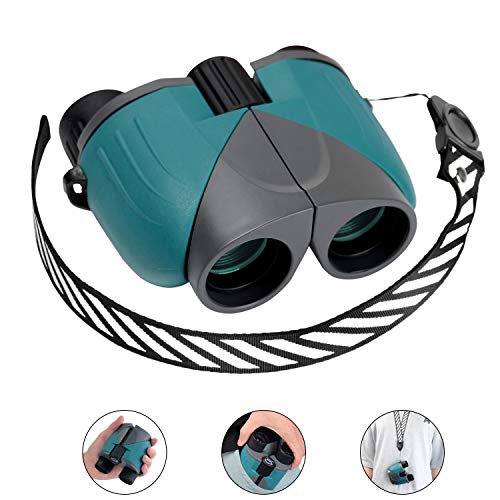 RONHAN Binoculars for Adults Kids Compact,12x25 High Powered Mini Pocket Binoculars Kids Waterproof Telescope with Low Night Vision HD BAK4 for Bird Watching, Hunting, Travel, Theater, Concerts(Blue)