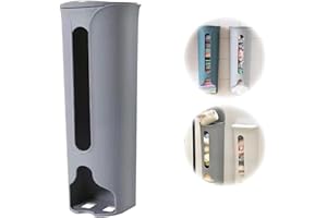 AEBDGDD Plastic Bag Holder, Bin Bag Organiser, Bag Organiser, Bag Drawer Dispenser, Wall Mounted Bag Storage Organiser for the Kitchen, Bin Bag Dispenser, Holder Box, Plastic Bin Bags (Grey)