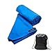 Produktbild Exerz Mikrofaser Groß 130 x 75cm Reisehandtuch/Sporthandtuch/Fitnessraum Handtuch mit Stoffsack - Fitnessstudio - Zelten - Schwimmen - Yoga - Strand - Urlaub - Bad, Sehr Saugfähig - Königsblau
