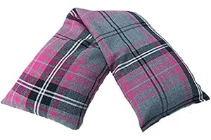 LANGTREES Wheat Heat Pack Cotton Tartan Microwave Wheat Bag Unscented, Cerise