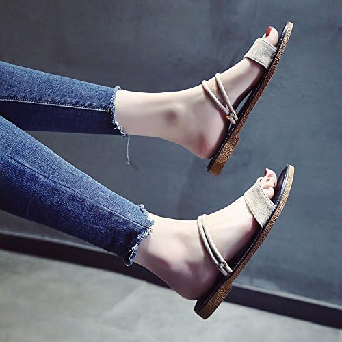 YMFIE Women's summer fashion wear new toes flat bottomed sandals,35,B