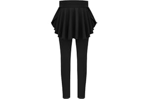 Arshiner Ragazze Leggings con Gonna a Vita Alta Pantaloni Sportivi Elasticizzati Tempo Libero Gonna da Tennis Increspato Lunghi Leggings Sportivi per Bambini 5-14 Anni