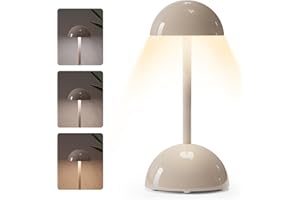 Homuserr Lamparas de Mesita de Noche, Lampara Escritorio LED Recargable de 2000mAh, Lampara Tactil con 3 Modos de Color Regulables, Lamparas Sin Cables para Comedor Dormitorio Exterior (Gris)